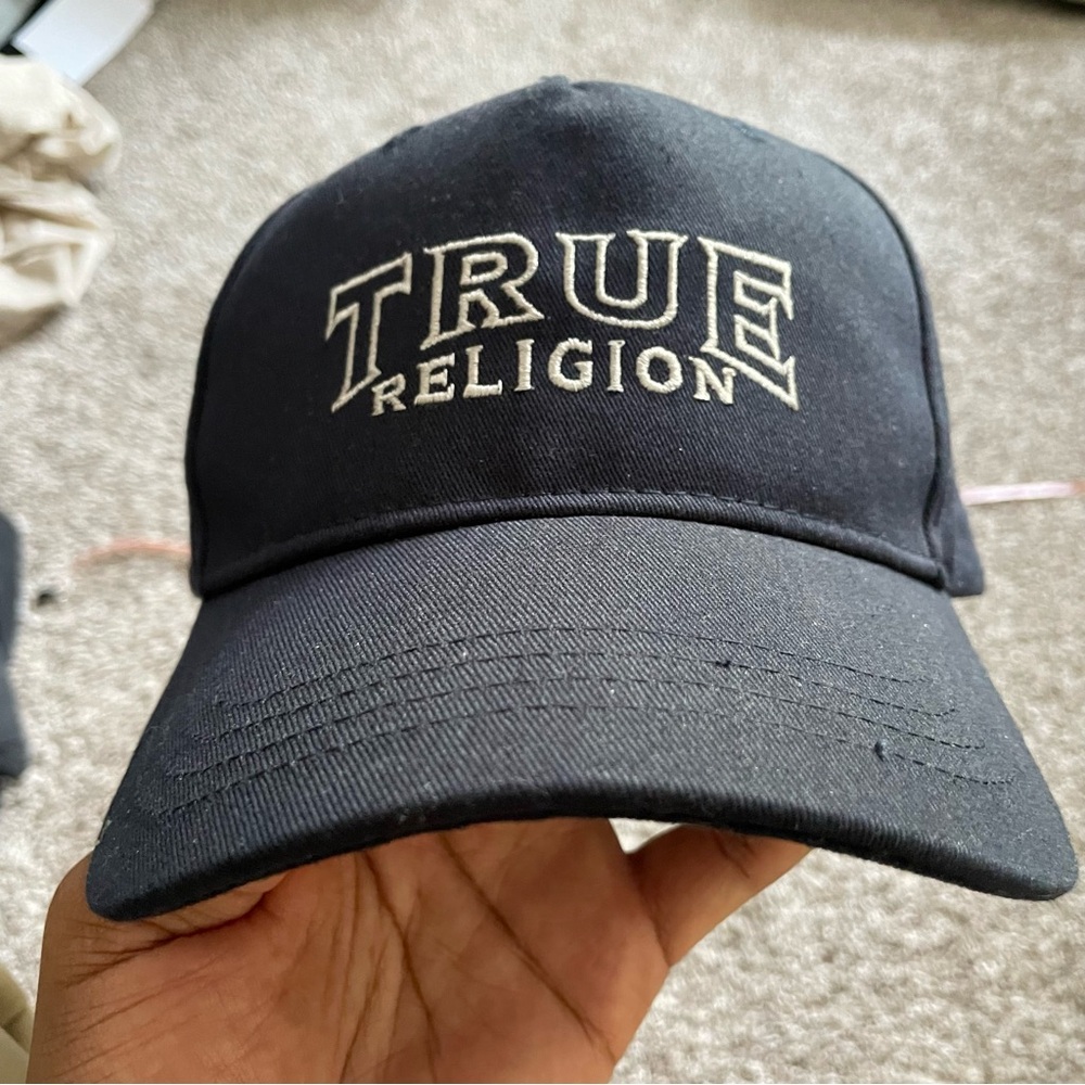 Navy Blue True Religion Mesh Trucker Hat SnapBack Sz Osfa